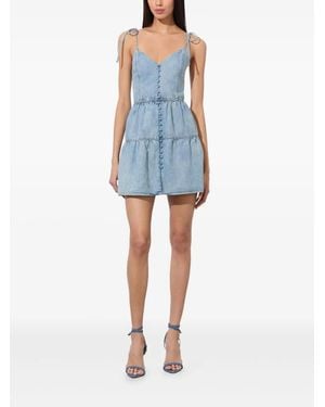 Alice + Olivia Jem Denim Tiered Mini Dress in Blue | Lyst