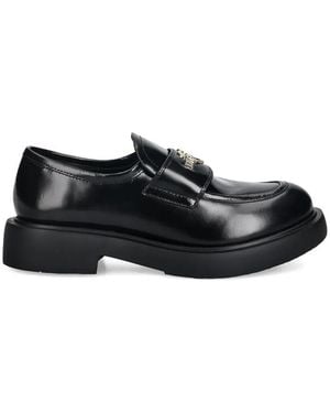 Love Moschino Heart-Detail Loafers - Black