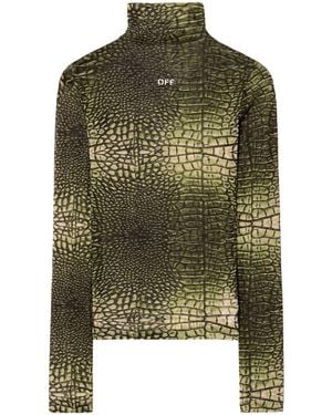 Off-White c/o Virgil Abloh クロコパターン Tシャツ - グリーン