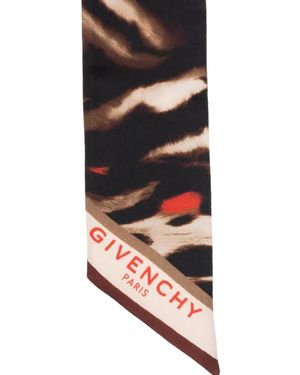 Givenchy Animal-Pattern Silk Scarf - Black
