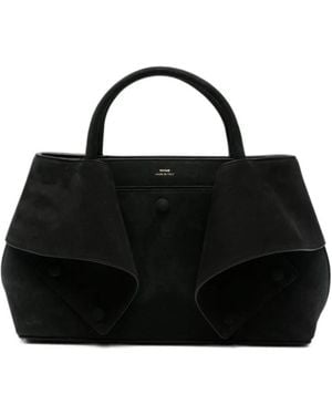 TOTEME Mercer Nubuck Leather Tote Bag - Black