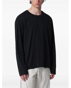 Tekla Langarmshirt Mit Schlaf-Print - Schwarz