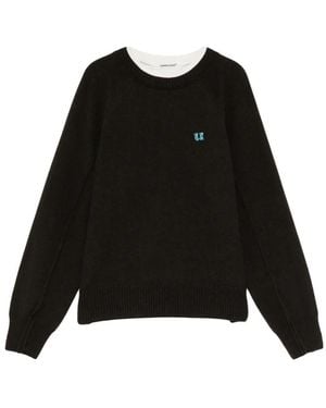 Undercover Crystal-Embellished Raglan-Sleeve Sweater - Black