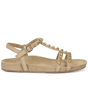 Kennel & Schmenger Crystal-Embellished Leather Sandals - Natural