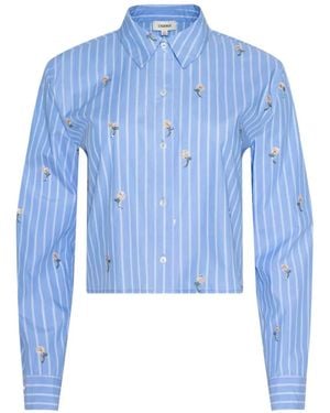 L'Agence Floral Striped Shirt - Blue