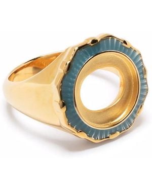 Maria Black Pop Moss Ocean Ring - White