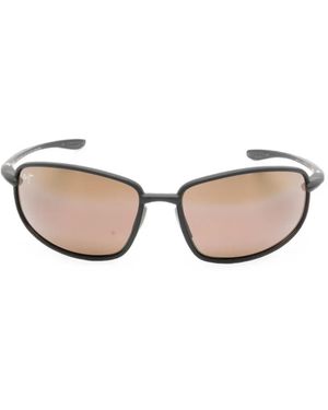 Maui Jim Sonnenbrille Mit Eckigem Gestell - Natur