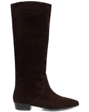 Dune Torrie Suede Square-Toe Boots - Black