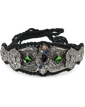 DSquared² Crystal-Embellished Belt - Black