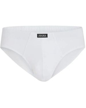 ZEGNA Logo-Tag Briefs - White
