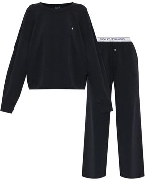 Polo Ralph Lauren Logo-Embroidered Pyjamas Set - Black
