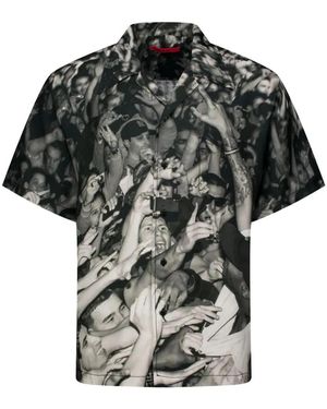MOTR Concert-Print Short-Sleeve Shirt - Black