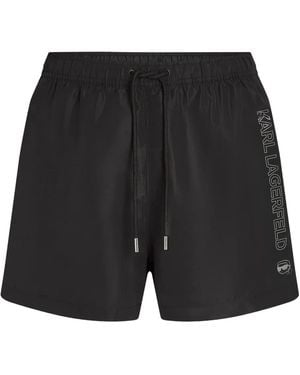 Karl Lagerfeld Bañador con logo estampado - Negro