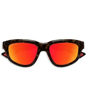 Gucci Sonnenbrille Mit Eckigem Gestell - Rot