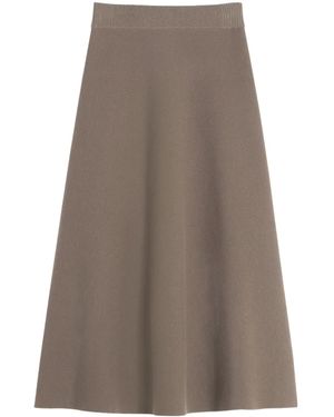 Lanvin Flared Midi Skirt - Brown