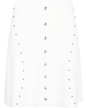 Liu Jo Stud-Embellished Knitted Skirt - White