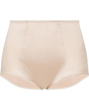 Dolce & Gabbana High-Waisted Satin Briefs - Natural