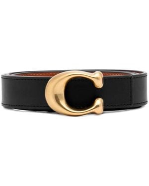 COACH Logo-Buckle Belt - White