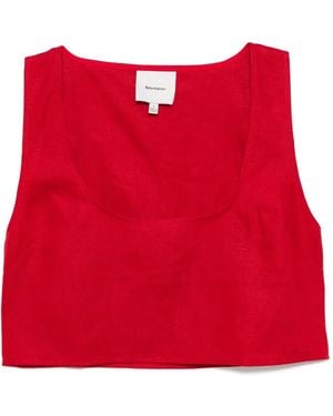 Reformation Kylie Linen Top - Red