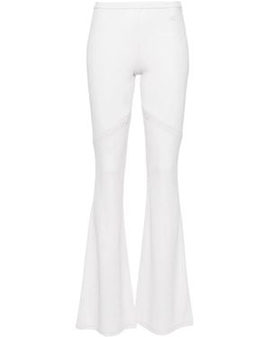 Courreges Logo-appliqué Bootcut Trousers - Women's - Elastane/viscose - White