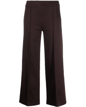 Semicouture Roma Decorative-Stitching Wide-Leg Trousers - Black