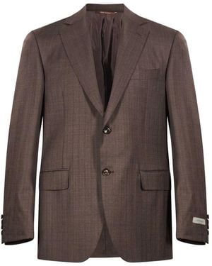 Canali Single-Breasted Notched-Lapels Suit - Brown