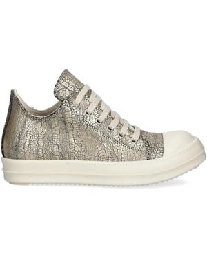 Rick Owens Cracked-Effect Trainers - Brown