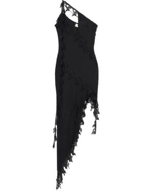 Blumarine Robe Asymétrique À Détails En Dentelle - Noir