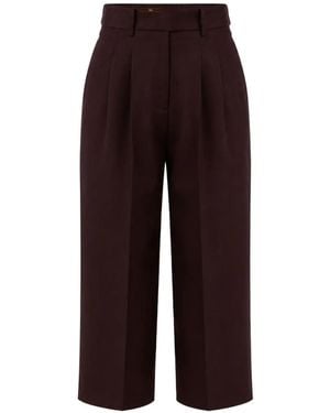 Elisabetta Franchi Pleated Wide-Leg Trousers - Purple
