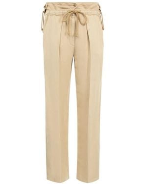 Isabel Marant Sharon-Gd Lace-Up Straight-Leg Trousers - Natural