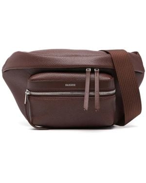 Sandro Coated-Finish Zipped Belt Bag - Brown