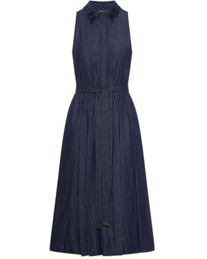 Max Mara Sleeveless Denim Dress - Blue