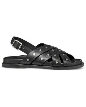 Geox Adelash Studded Crossover-Strap Sandals - Black