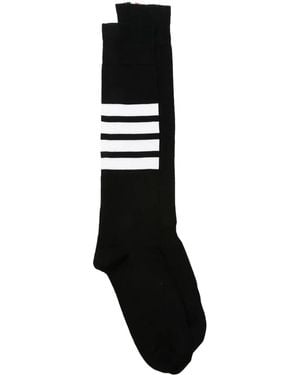 Thom Browne Chaussettes À Détail 4 Bandes Signature - Black
