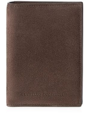 Brunello Cucinelli Suede Passport Holder - Brown