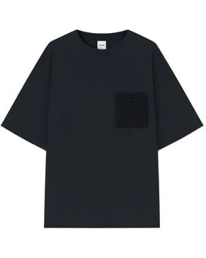 Nanushka Camiseta Con Bolsillo - Azul