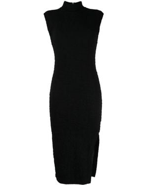 Thom Krom Midikleid Mit Stehkragen - Schwarz