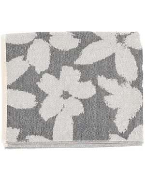 Emporio Armani Serviette De Plage À Fleurs En Jacquard - Grey