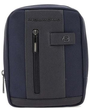 Piquadro Zip Pocket Shoulder Bag - Blue