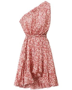 Isabel Marant Estella One-Shoulder Floral-Print Dress - Rose