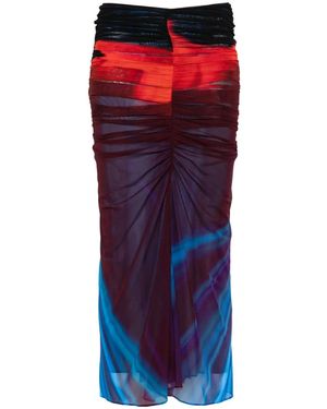 Mugler シャーリング スカート - レッド