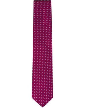 Eton Geometric-Pattern Tie - Purple