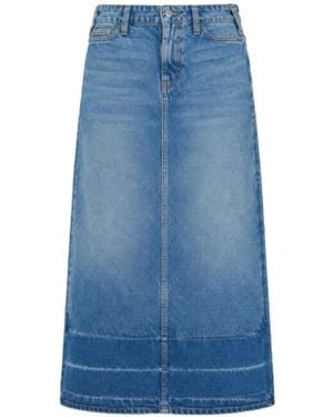 Mother Snacks! The Fortune Cookie Denim Midi Skirt - Blue