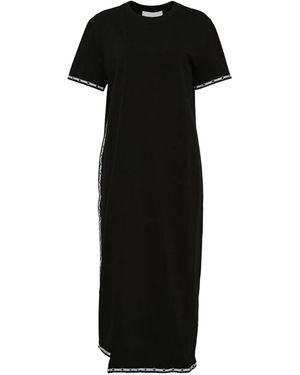 3.1 Phillip Lim Short-Sleeve Side-Stripe Midi Dress - Black