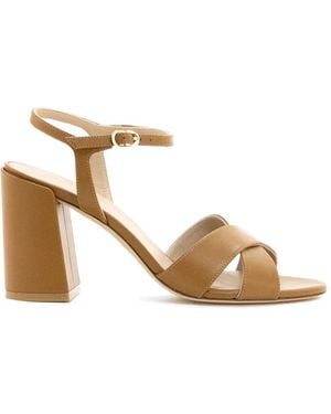Stuart Weitzman Criss-Cross Alyssablocksmo Sandals - Natural