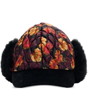 Burberry Quilted Floral Baseball Cap - Red