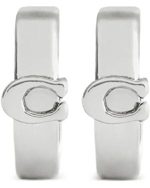 COACH Logo-Detail Earrings - White