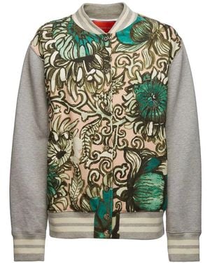 La DoubleJ Anemone-Print Harvey Bomber Jacket - Green