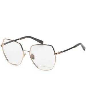 Philipp Plein Geometric-Frame Glasses - Natural