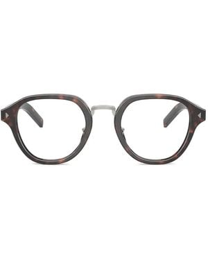 Prada Lunettes De Vue À Plaque Iconic - Marron